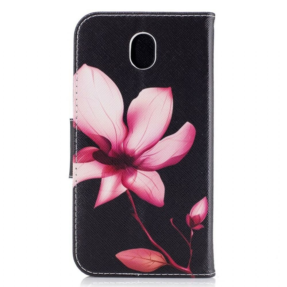 Folio-hoesje voor Samsung Galaxy J7 2017 Roze Bloem