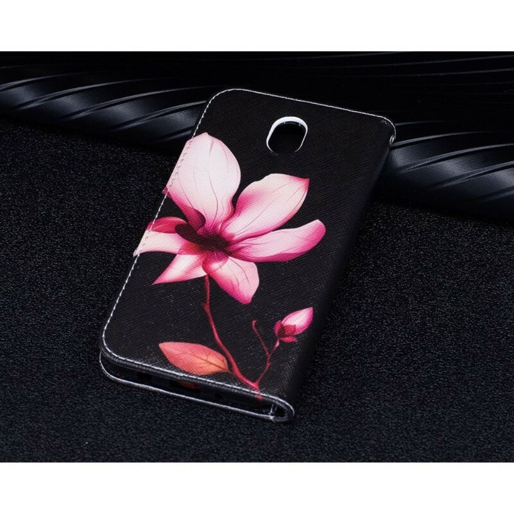 Folio-hoesje voor Samsung Galaxy J7 2017 Roze Bloem