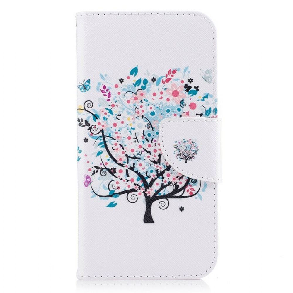 Leren Hoesje voor Samsung Galaxy J7 2017 Bloemrijke Boom