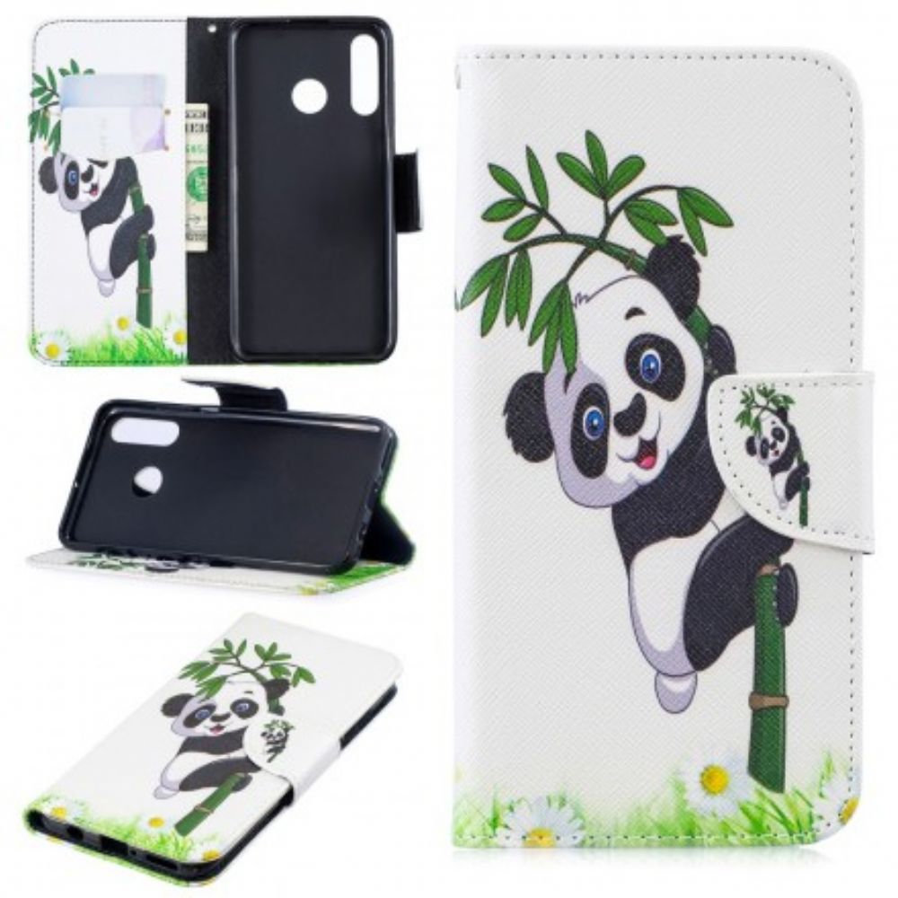 Flip Case voor Huawei P30 Lite Panda Op Bamboe