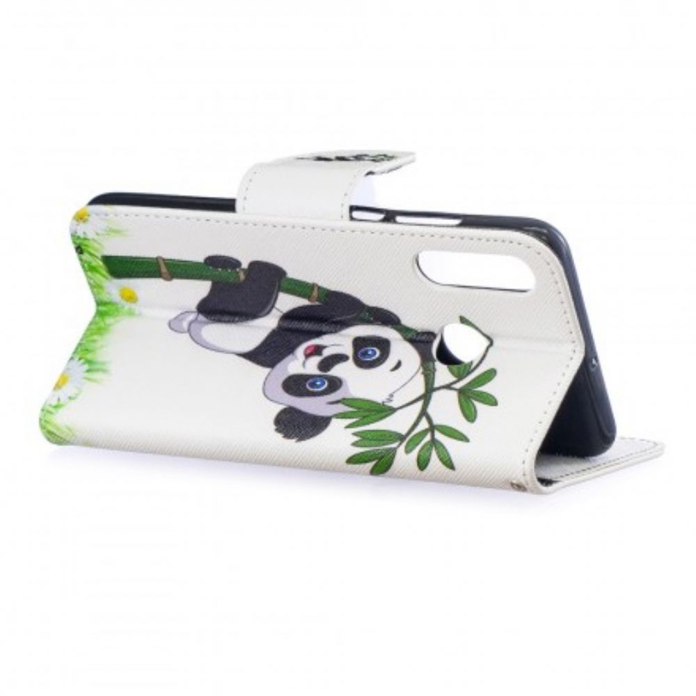 Flip Case voor Huawei P30 Lite Panda Op Bamboe