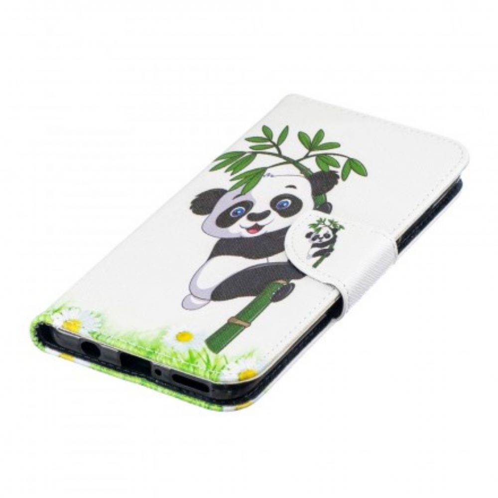 Flip Case voor Huawei P30 Lite Panda Op Bamboe