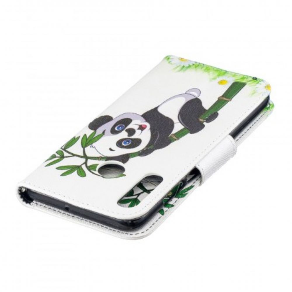 Flip Case voor Huawei P30 Lite Panda Op Bamboe