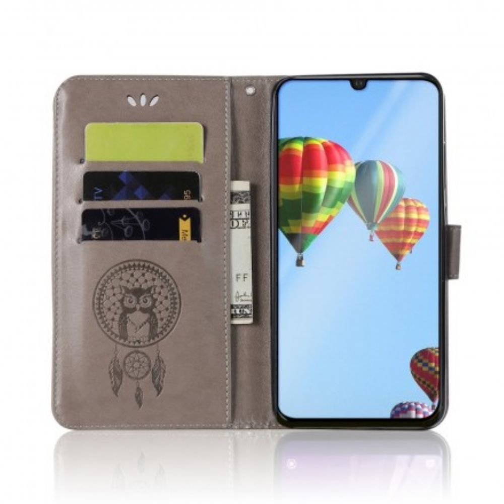 Folio-hoesje voor Huawei P30 Lite Leer Effect Catch Dreams Owl