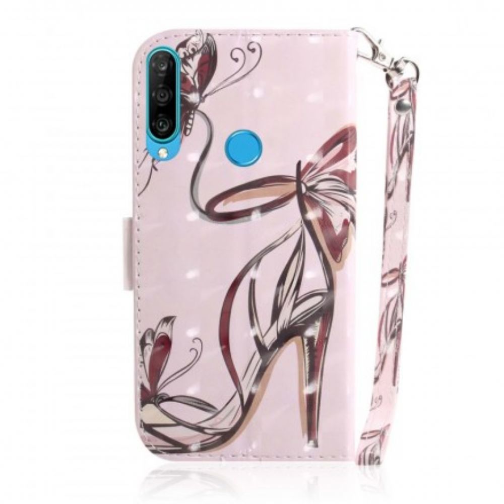 Folio-hoesje voor Huawei P30 Lite Met Ketting Bandpomp