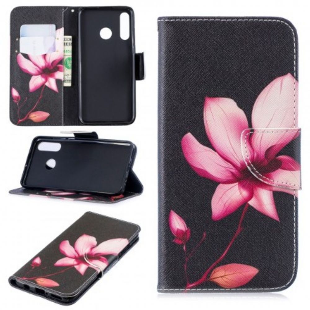 Folio-hoesje voor Huawei P30 Lite Roze Bloem