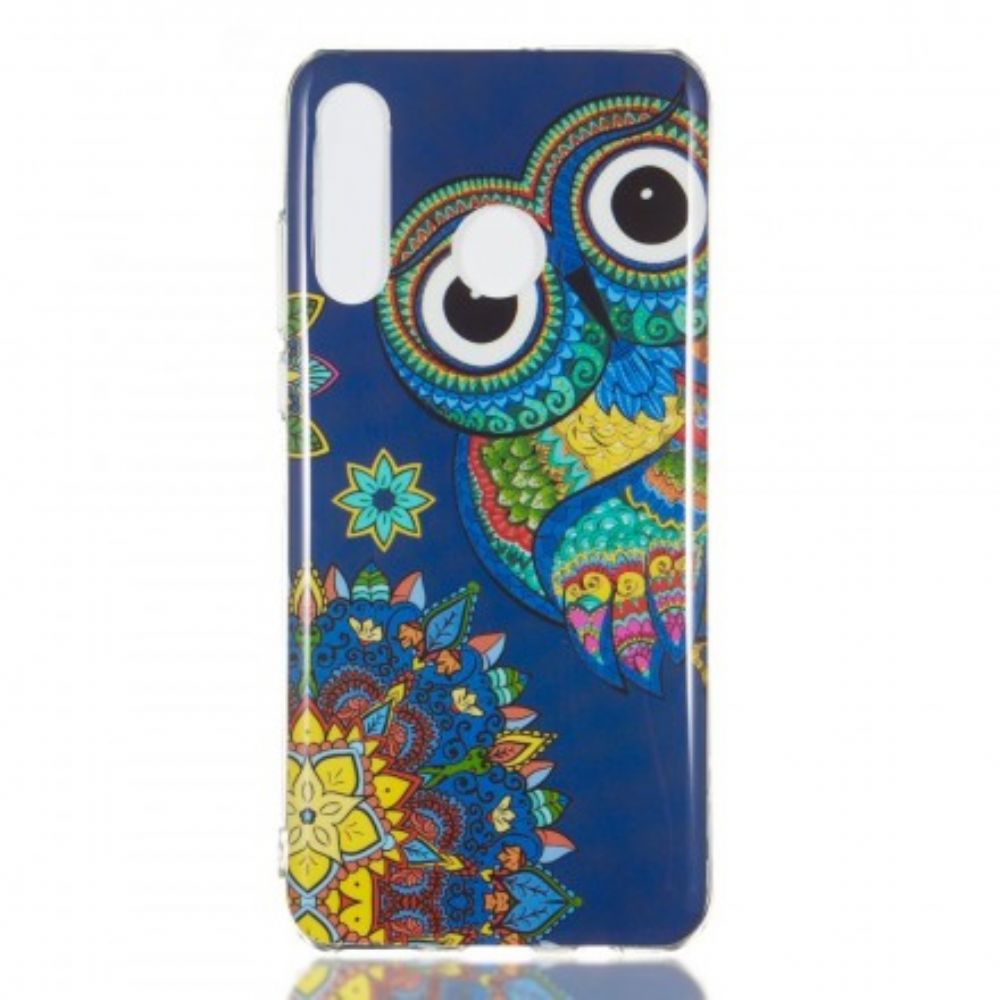 Hoesje voor Huawei P30 Lite Fluorescerende Uil Mandala