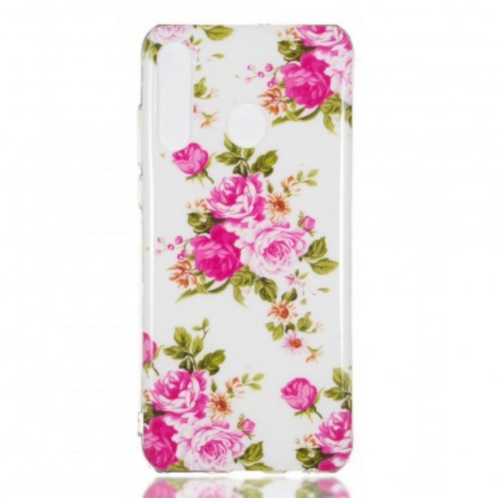 Hoesje voor Huawei P30 Lite Fluorescerende Vrijheidsbloemen