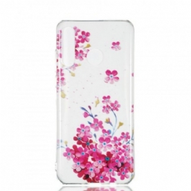 Hoesje voor Huawei P30 Lite Gele En Magenta Bloemen