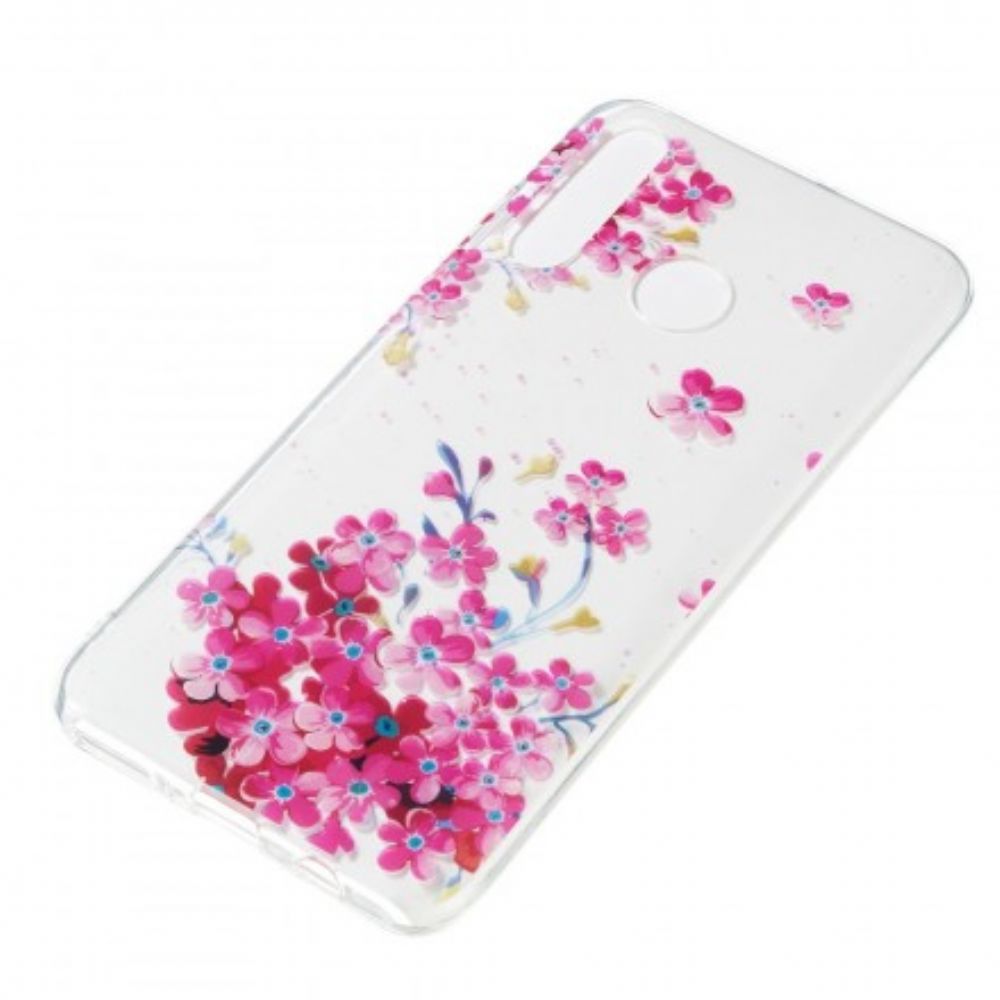 Hoesje voor Huawei P30 Lite Gele En Magenta Bloemen