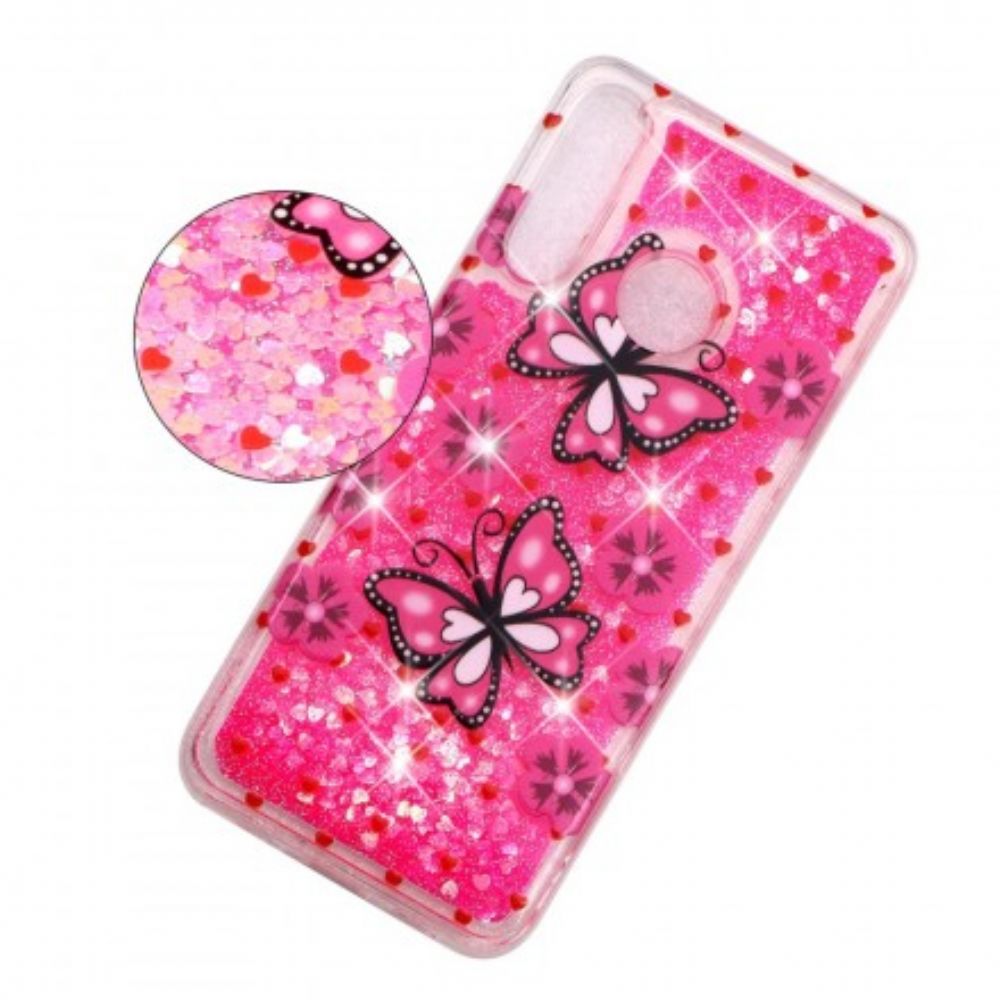 Hoesje voor Huawei P30 Lite Glitter Vlinders