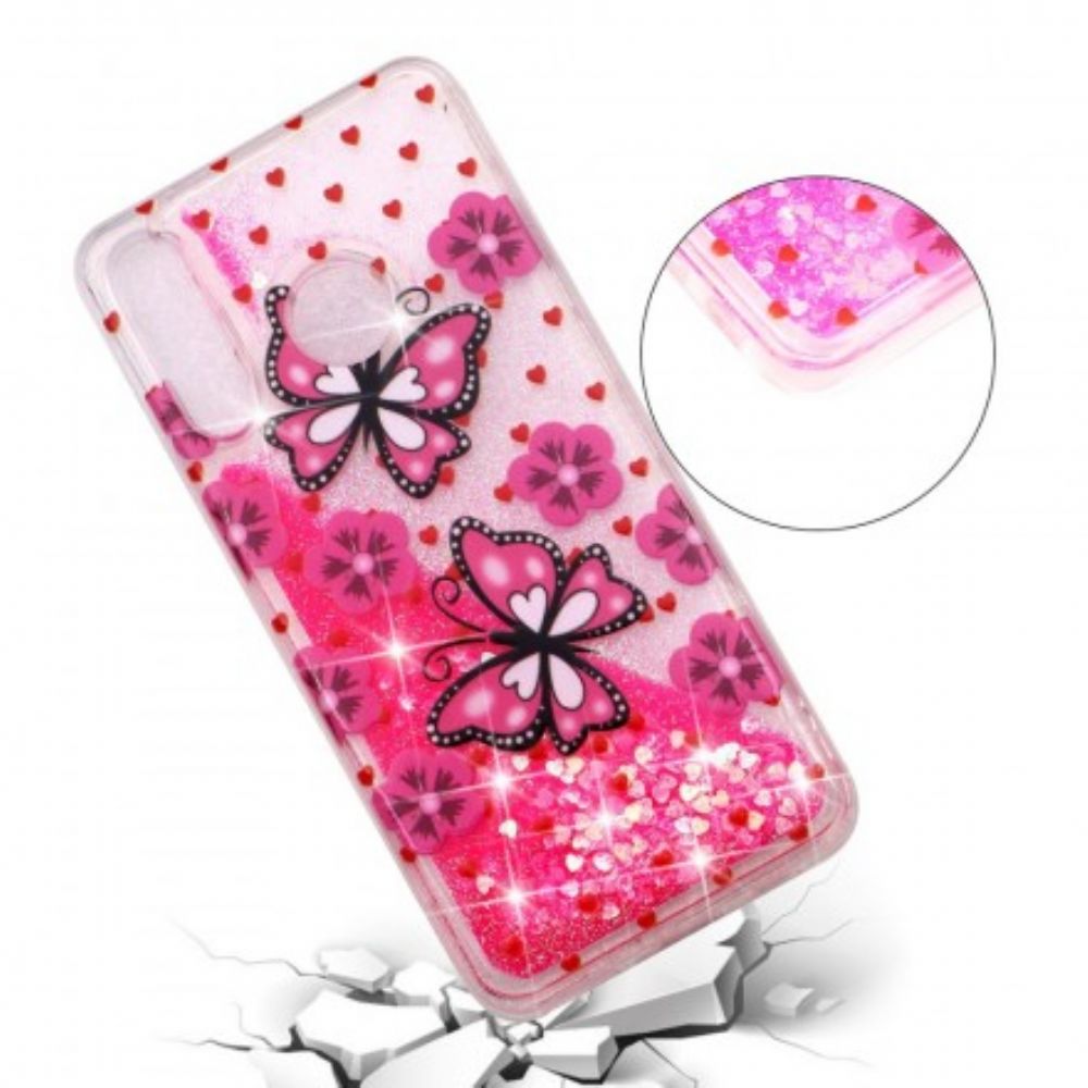 Hoesje voor Huawei P30 Lite Glitter Vlinders