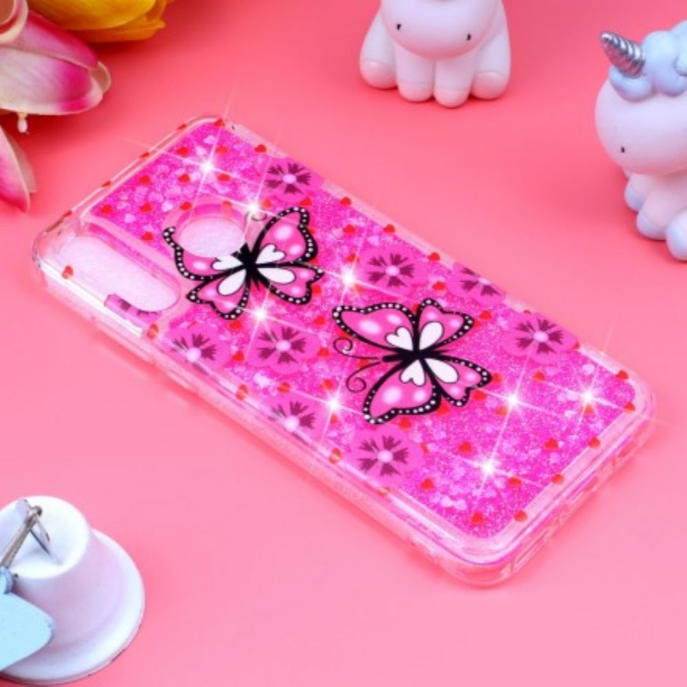 Hoesje voor Huawei P30 Lite Glitter Vlinders