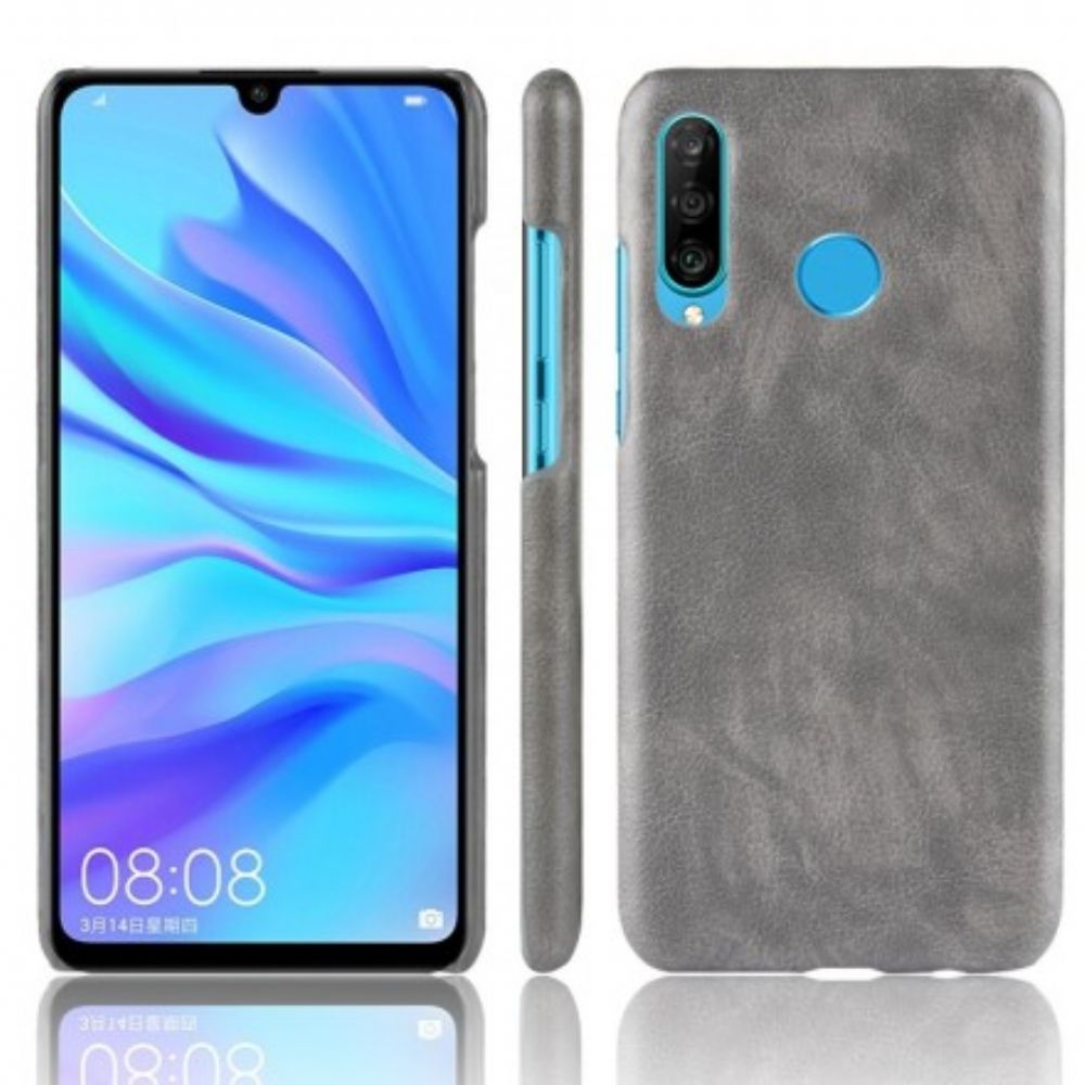 Hoesje voor Huawei P30 Lite Litchi-leereffect