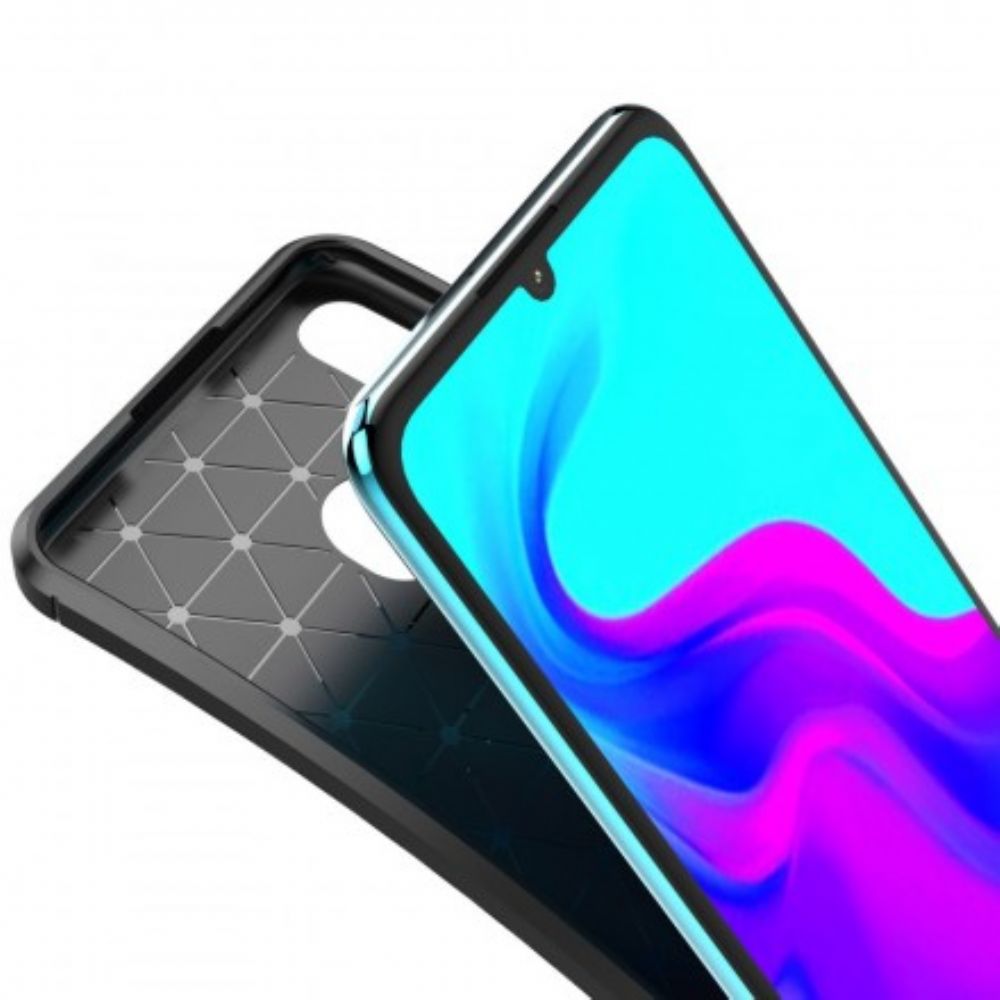 Hoesje voor Huawei P30 Lite Slang Met Koolstofvezelstructuur