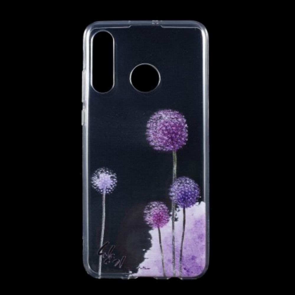 Hoesje voor Huawei P30 Lite Transparante Kleurrijke Paardebloemen