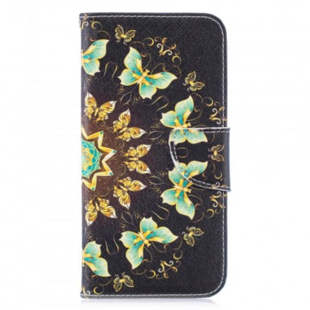 Leren Hoesje voor Huawei P30 Lite Vlinders Mandala