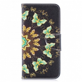 Leren Hoesje voor Huawei P30 Lite Vlinders Mandala