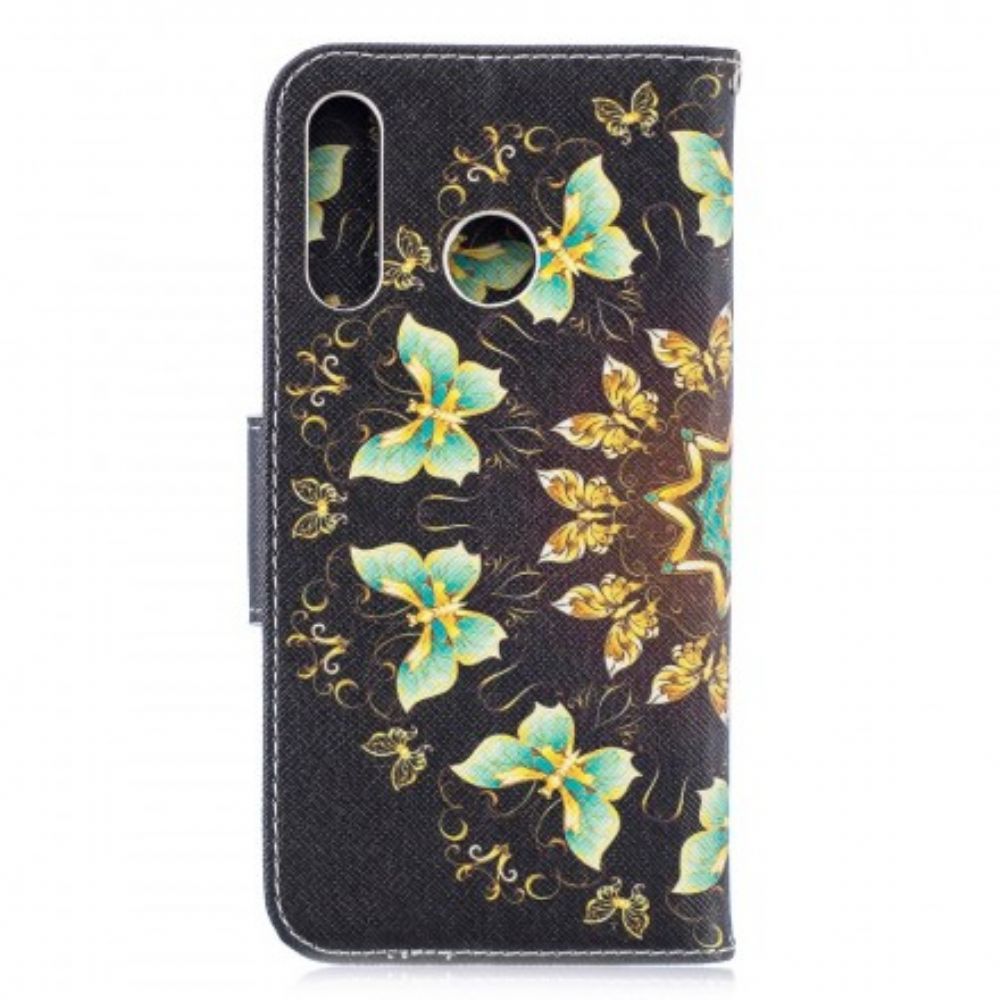 Leren Hoesje voor Huawei P30 Lite Vlinders Mandala