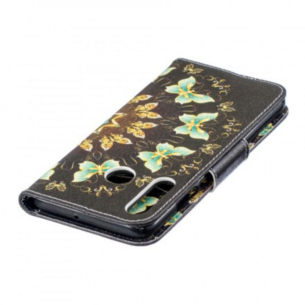 Leren Hoesje voor Huawei P30 Lite Vlinders Mandala