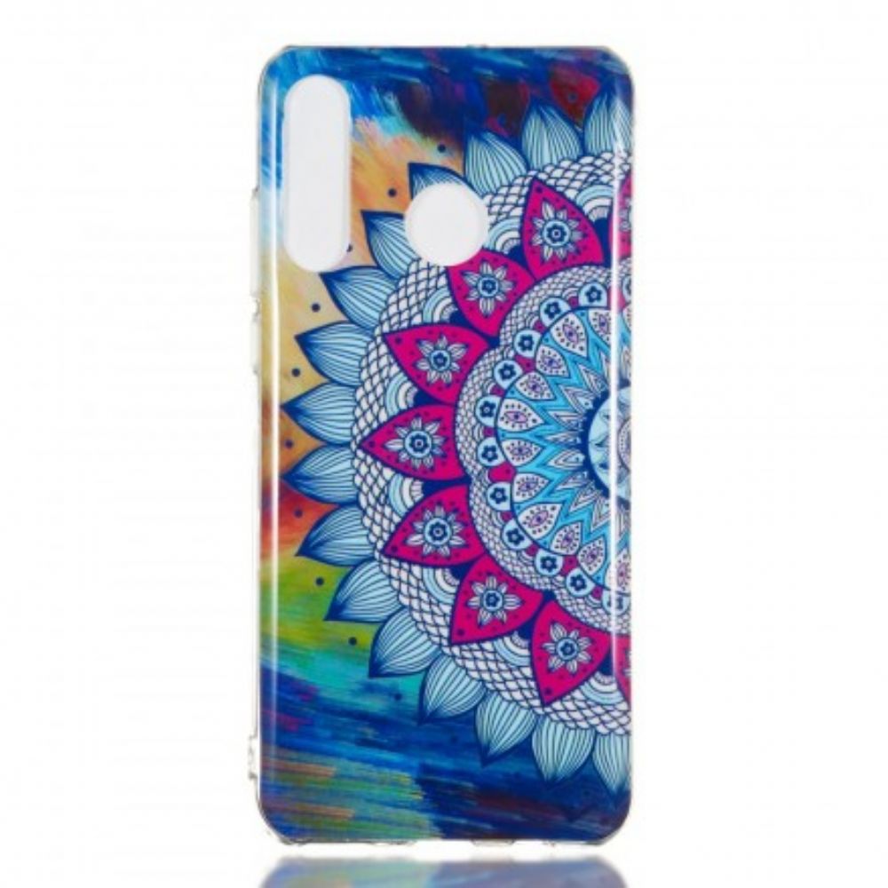 Telefoonhoesje voor Huawei P30 Lite Fluorescerende Kleurrijke Mandala