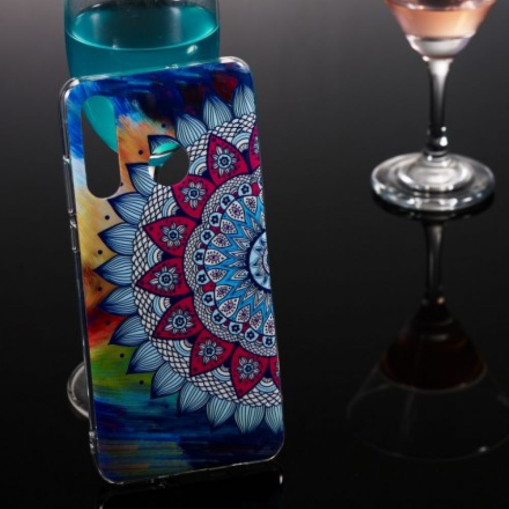 Telefoonhoesje voor Huawei P30 Lite Fluorescerende Kleurrijke Mandala