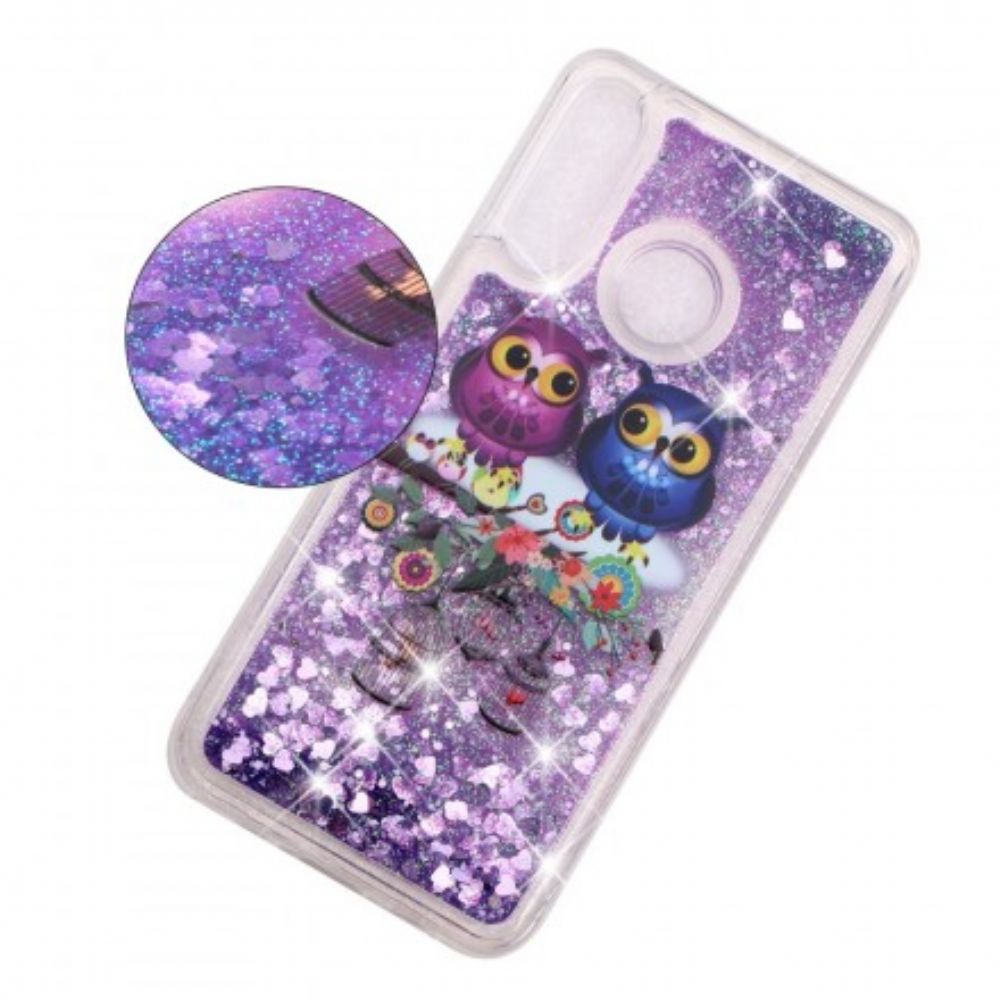 Telefoonhoesje voor Huawei P30 Lite Glitter Uilen