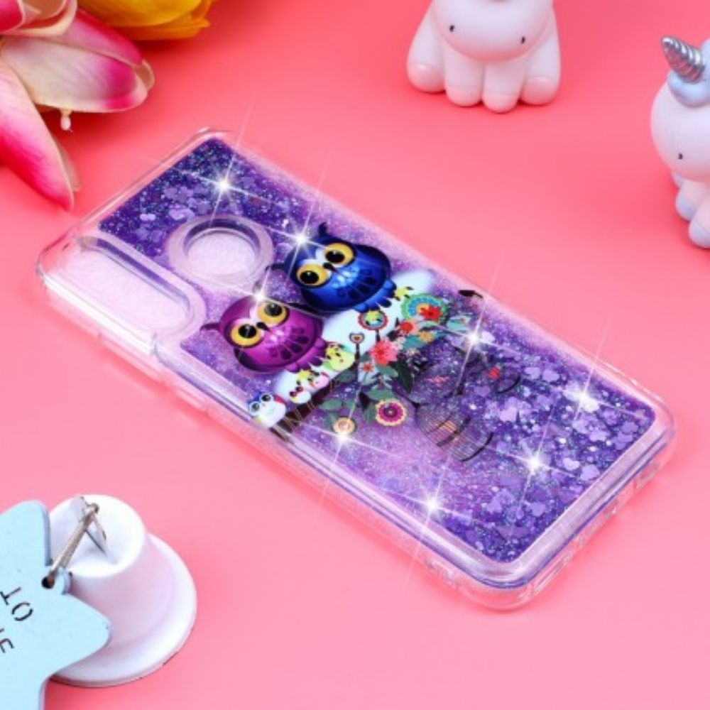 Telefoonhoesje voor Huawei P30 Lite Glitter Uilen