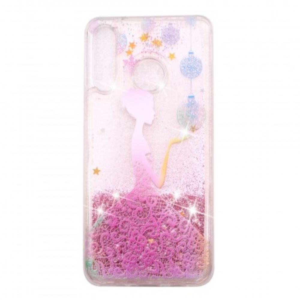 Telefoonhoesje voor Huawei P30 Lite Transparante Glitterjurk