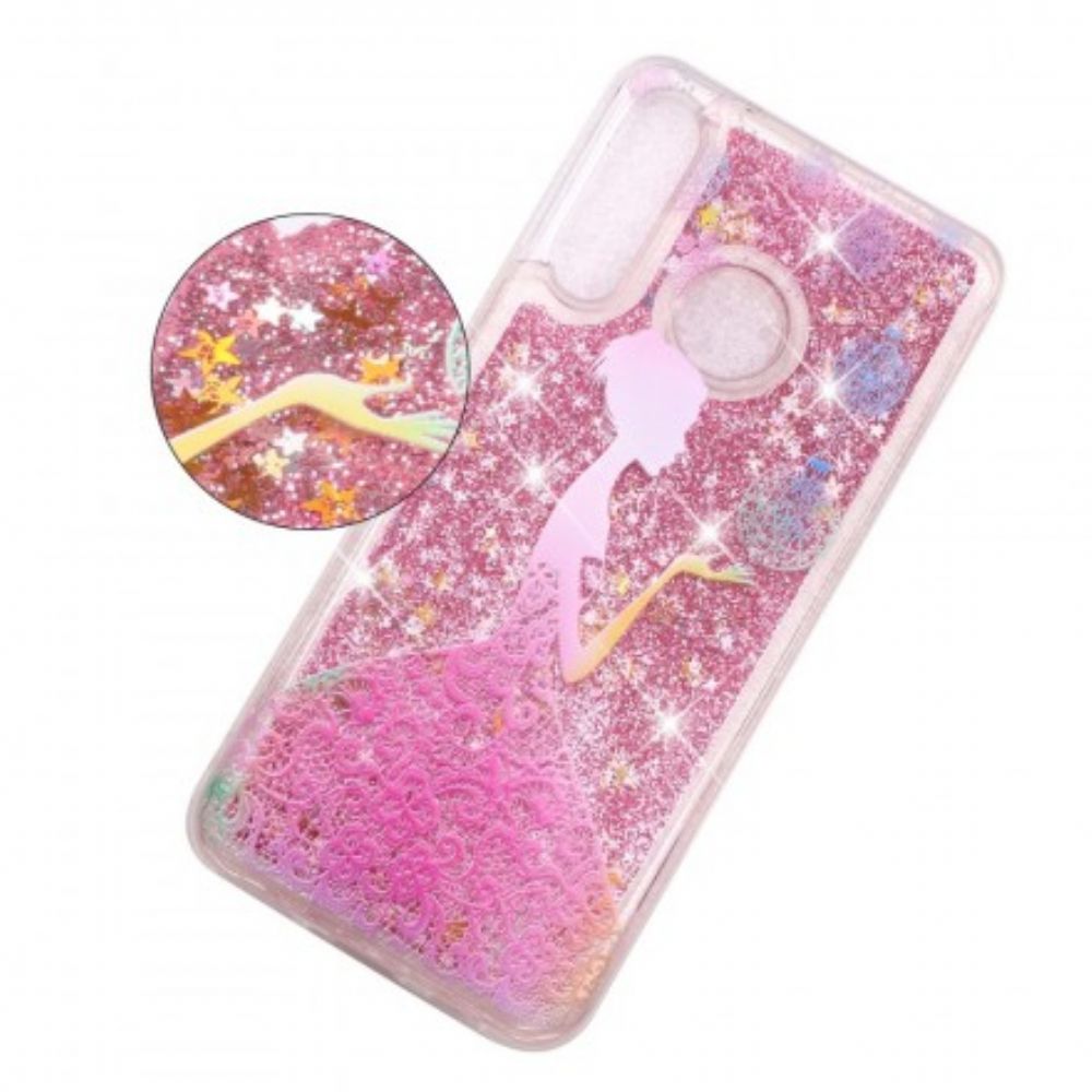 Telefoonhoesje voor Huawei P30 Lite Transparante Glitterjurk