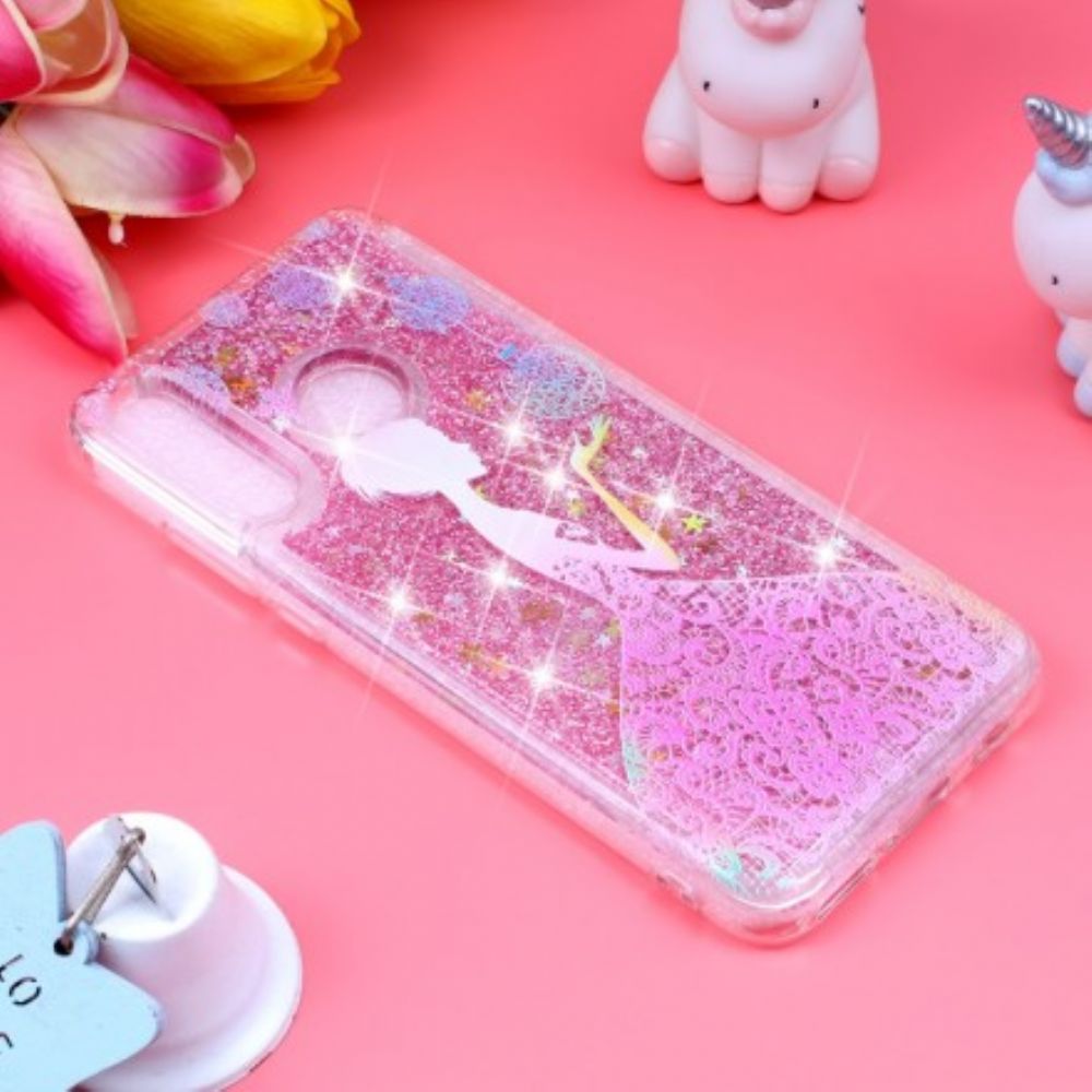 Telefoonhoesje voor Huawei P30 Lite Transparante Glitterjurk