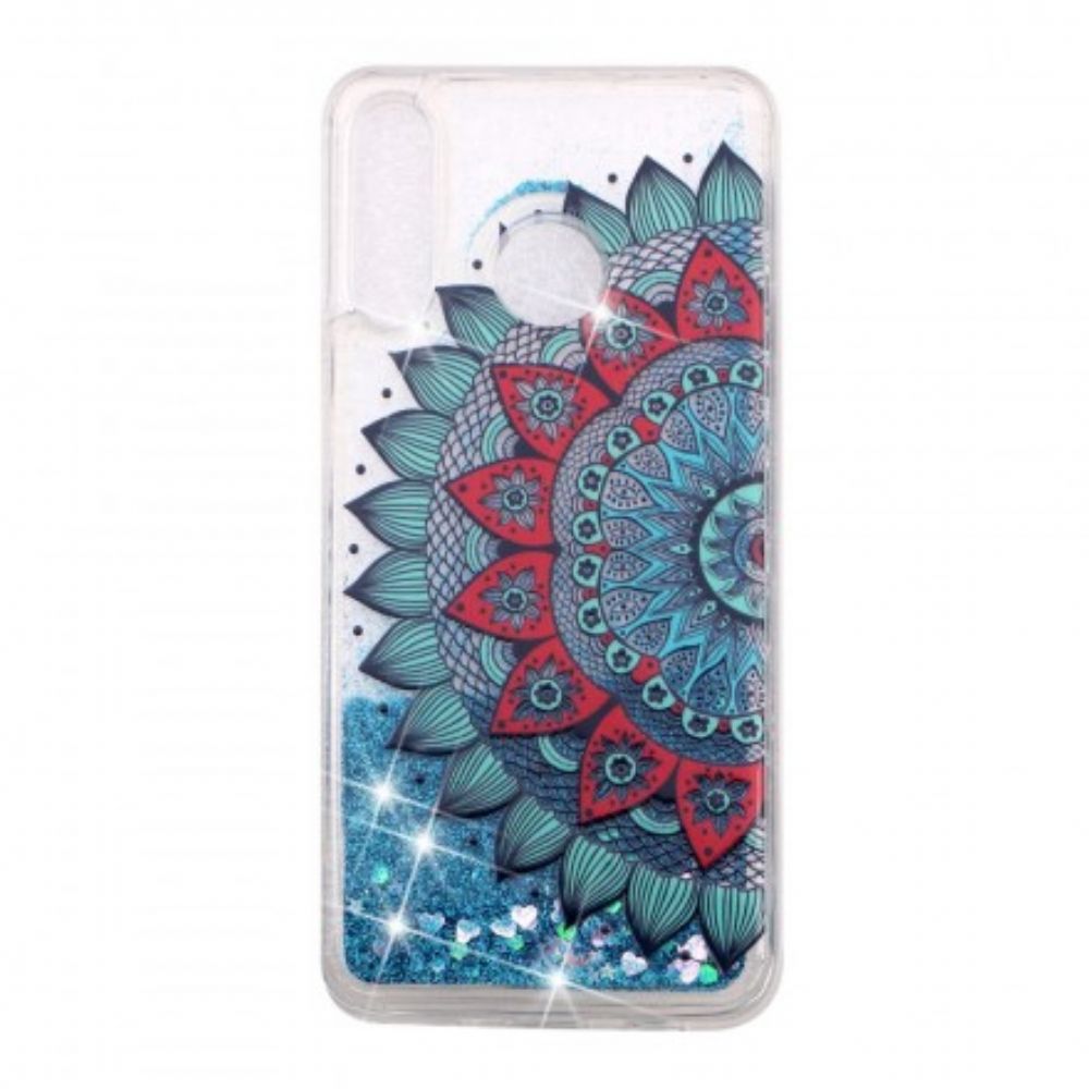 Telefoonhoesje voor Huawei P30 Lite Transparante Mandala-glitters