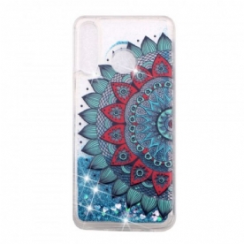 Telefoonhoesje voor Huawei P30 Lite Transparante Mandala-glitters