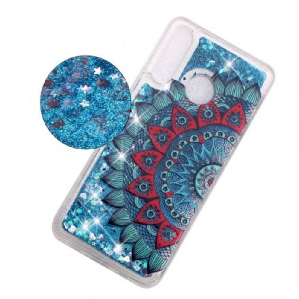 Telefoonhoesje voor Huawei P30 Lite Transparante Mandala-glitters