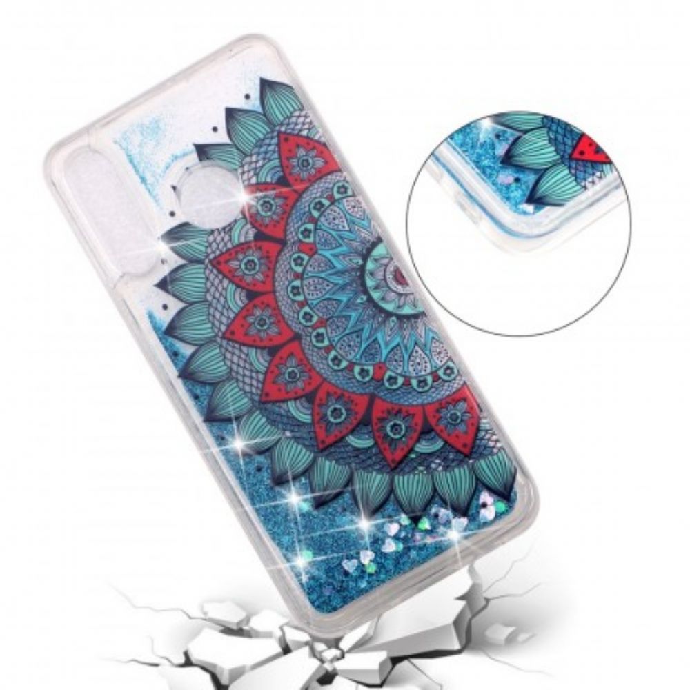 Telefoonhoesje voor Huawei P30 Lite Transparante Mandala-glitters