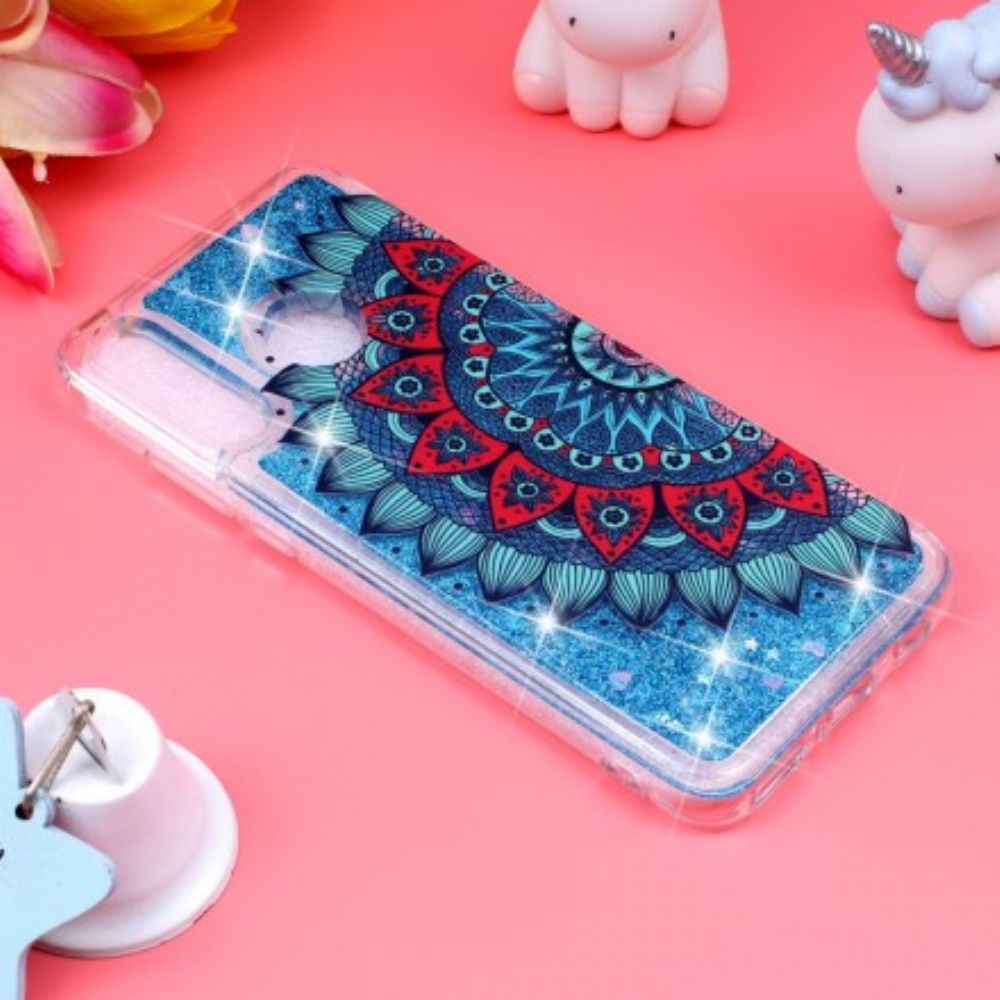 Telefoonhoesje voor Huawei P30 Lite Transparante Mandala-glitters