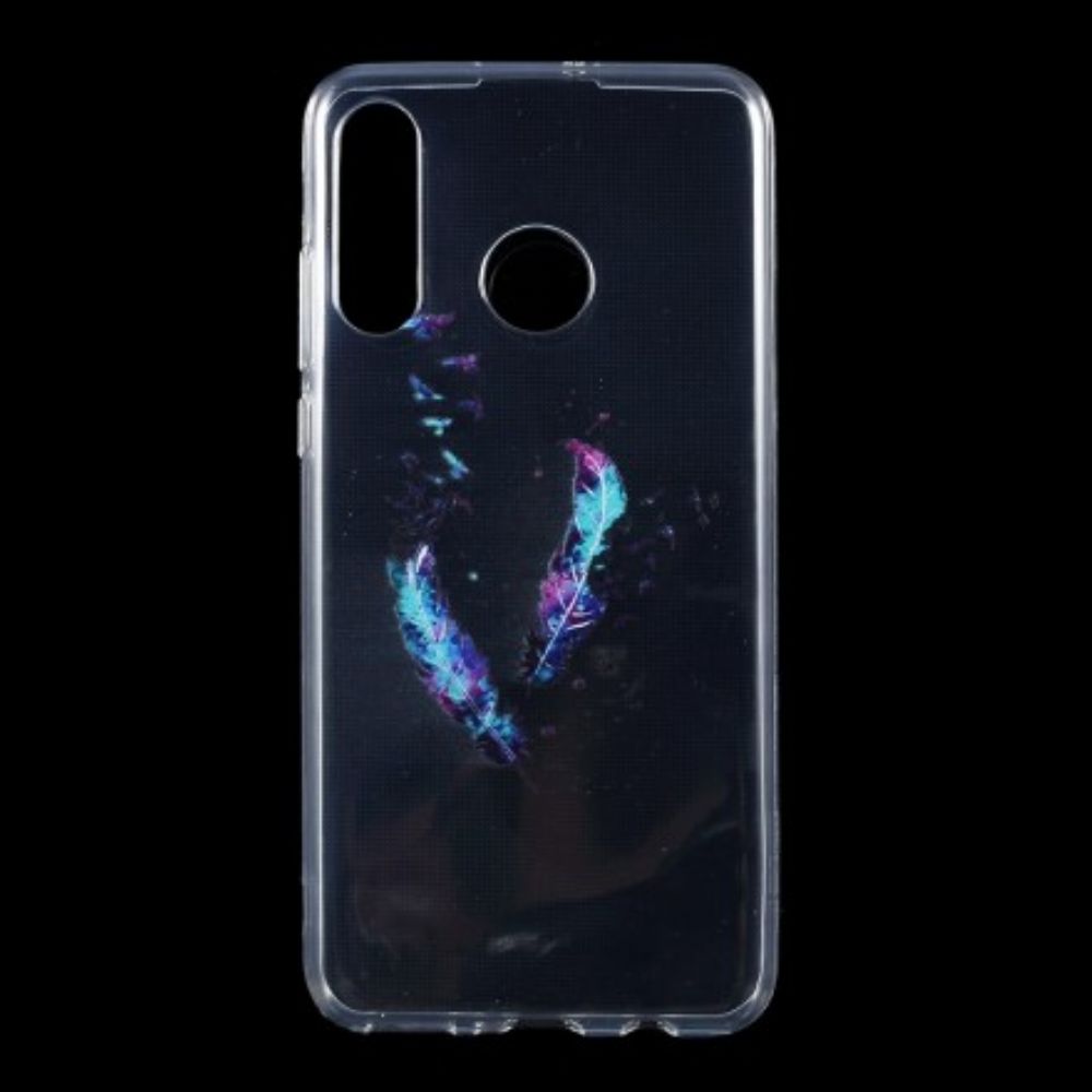 Telefoonhoesje voor Huawei P30 Lite Transparante Veren