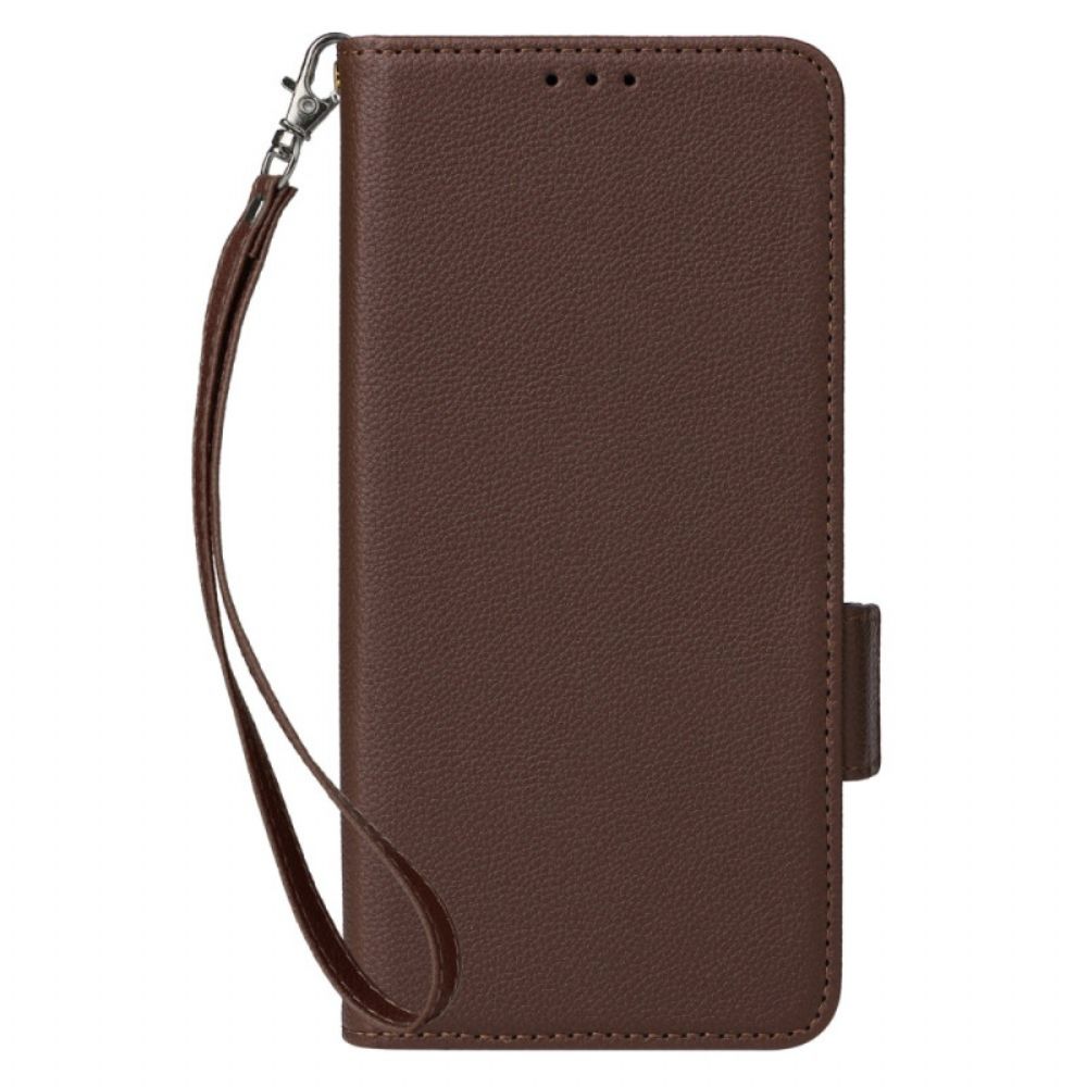 Flip Case Leren Oppo Reno 12 5g Finesse Leereffect Met Riem