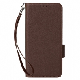 Flip Case Leren Oppo Reno 12 5g Finesse Leereffect Met Riem