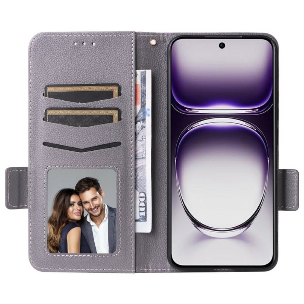 Flip Case Leren Oppo Reno 12 5g Finesse Leereffect Met Riem