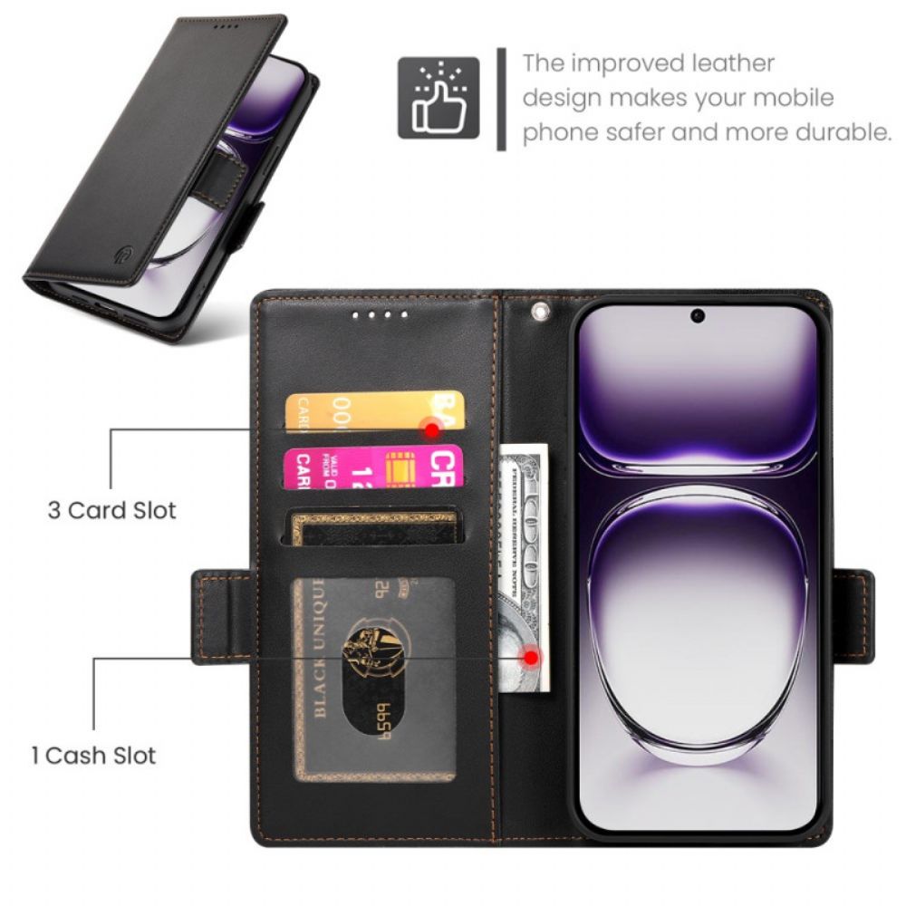 Flip Case Leren Oppo Reno 12 5g Ledereffect