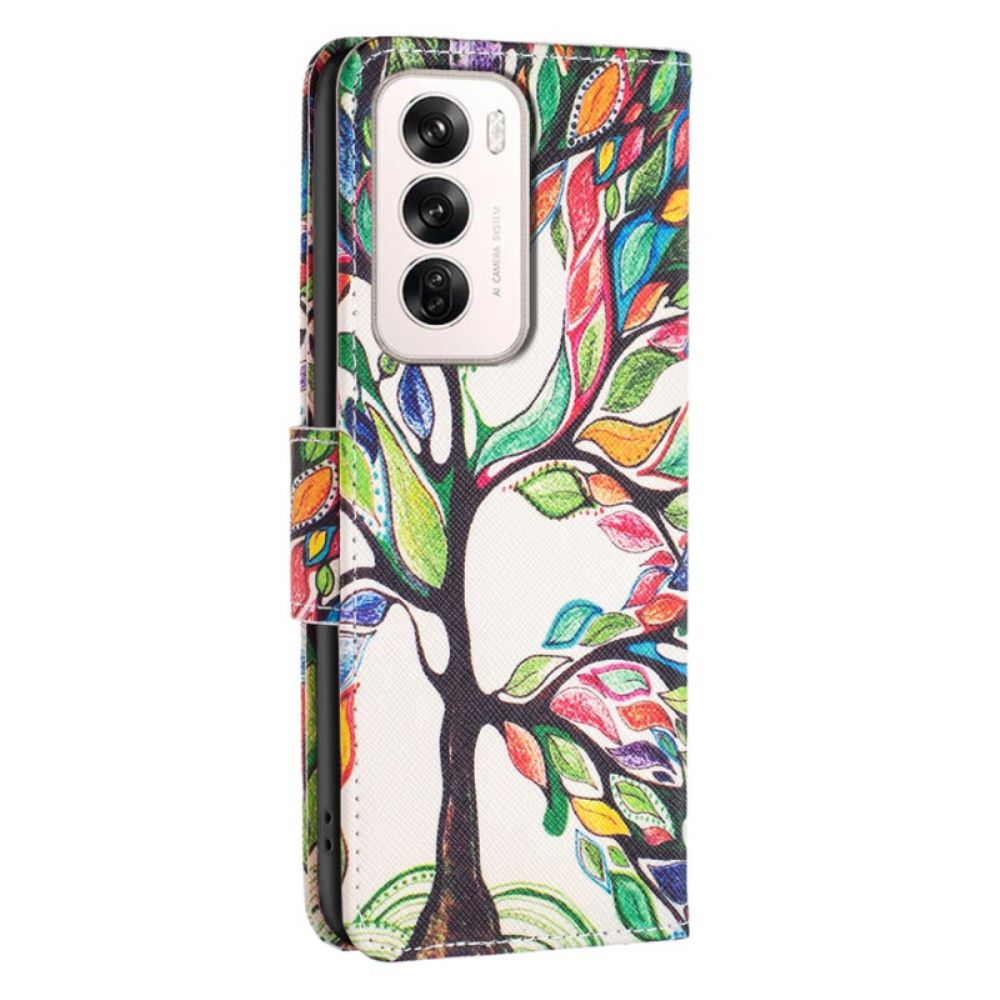 Flip Case Leren Oppo Reno 12 5g Levensboom