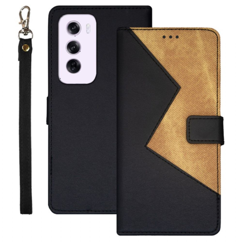 Flip Case Leren Oppo Reno 12 5g Tweekleurige Idewei