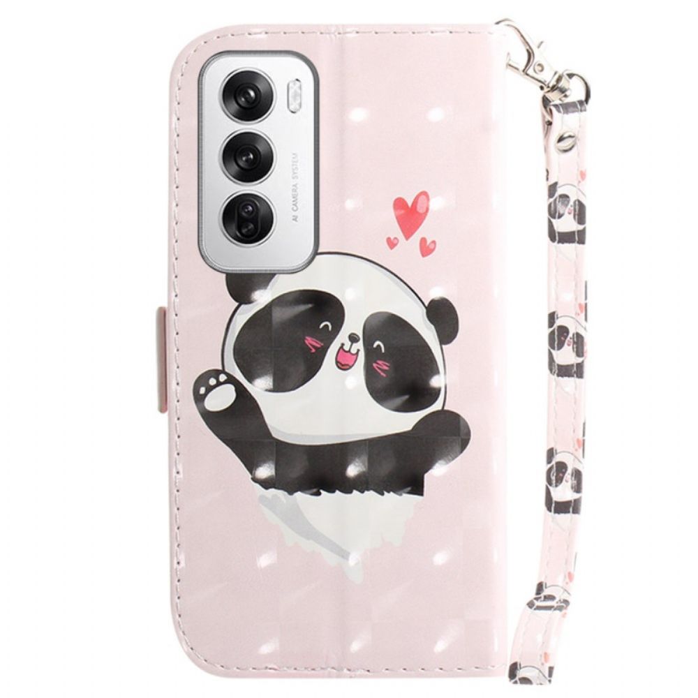 Folio-hoesje Oppo Reno 12 5g Panda Love Met Riempje