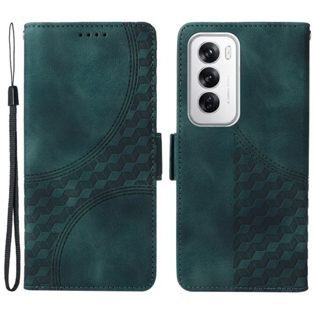 Folio-hoesje Oppo Reno 12 5g Telefoonhoesje Ruit Met Sterren