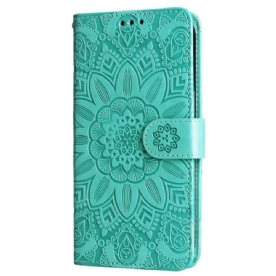 Folio-hoesje Oppo Reno 12 5g Telefoonhoesje Zonnebloempatroon En Riem