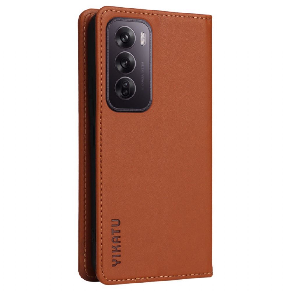 Folio-hoesje Oppo Reno 12 5g Yikatu Lederen Stijl Bescherming Hoesje