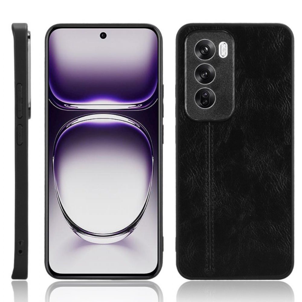 Hoesje Oppo Reno 12 5g Imitatieleren Stiksels Bescherming Hoesje