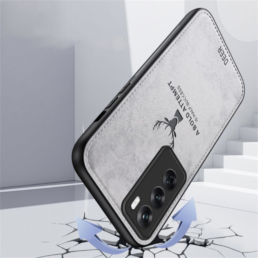 Hoesje Voor Oppo Reno 12 5g Stoftextuur Hertenpatroon