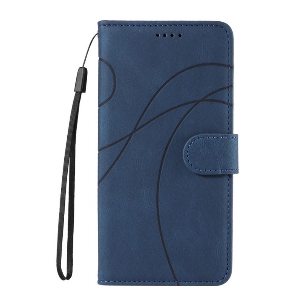 Leren Hoesje Oppo Reno 12 5g Golvende Lijnen Bescherming Hoesje